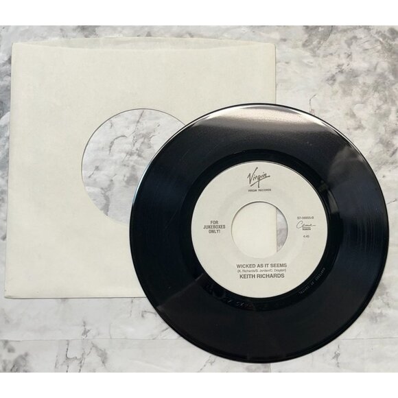 Keith Richards Eileen / Wicked as it Seems 45 Vinyl 90s Rock Jukebox Virgin - Picture 5 of 6